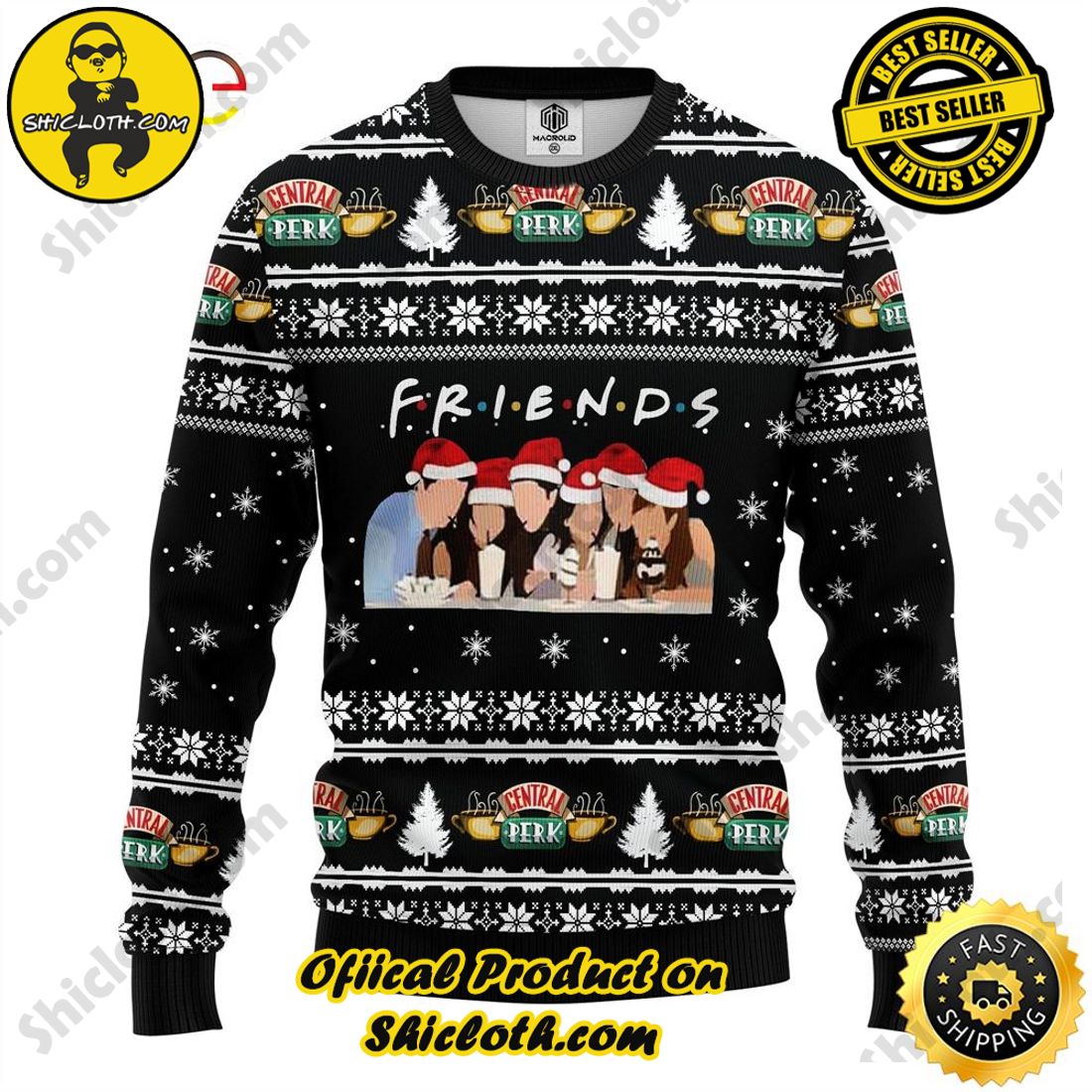 Hot Trend for a Cozy Christmas Season: Shiclothshop's Sweaters 12 Friends Amazing Gift Idea Thanksgiving Gift Ugly Sweater
