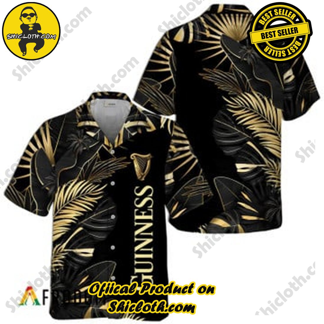 Shicloth Fashion Store's Hawaiian Shirts and Shorts - Perfect Gifts for Friends and Loved Ones 8 Guinness Tropical Palm Hawaiian Shirt