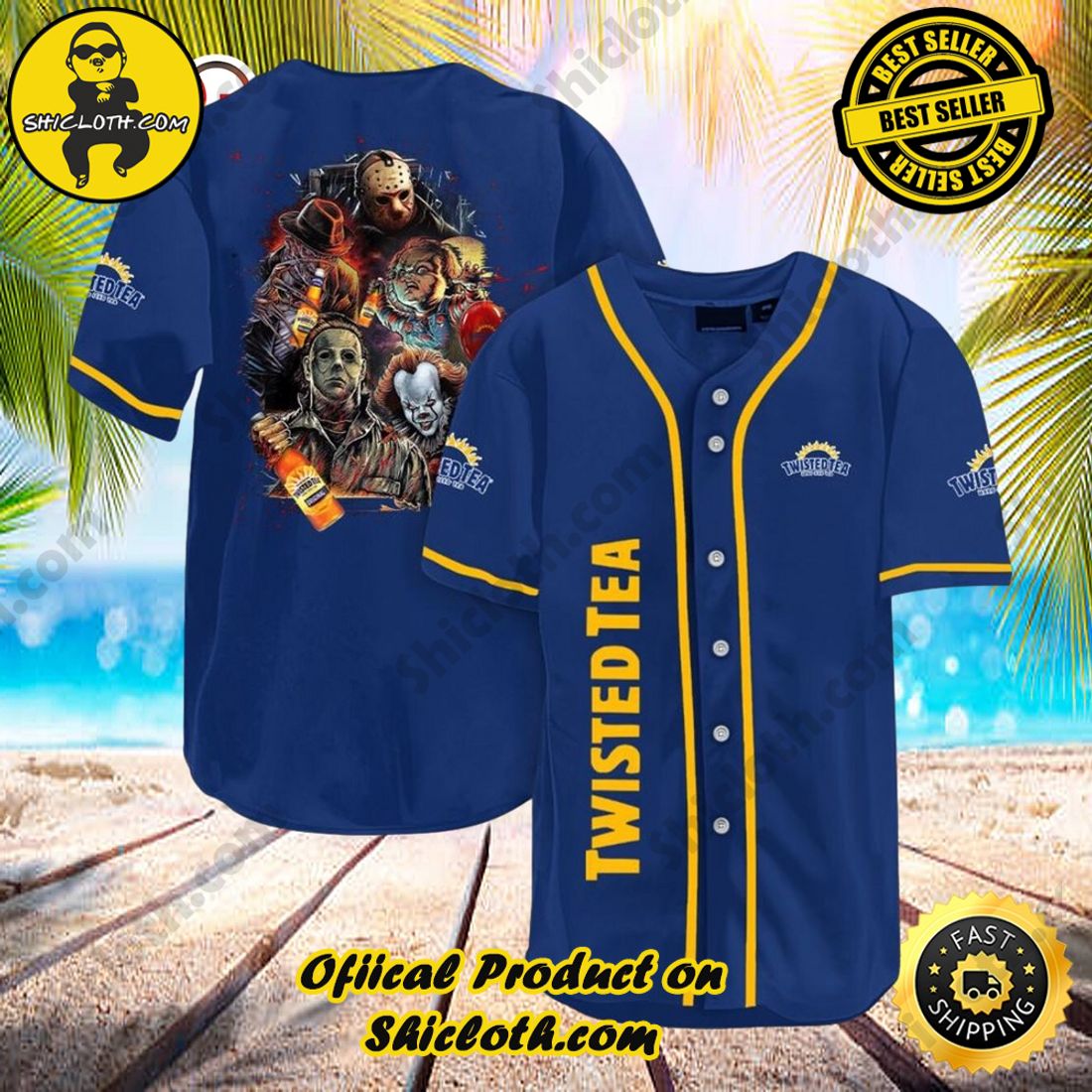 Hot trend:Shicloth's All-Star Baseball Jersey Shirt Collection 9 Halloween Horror Characters Twisted Tea Baseball Jersey Shirt
