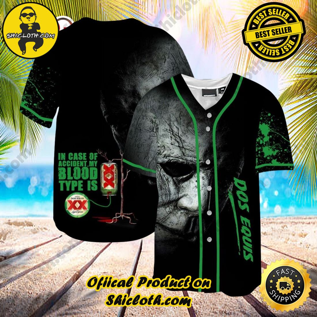 Hot trend:Shicloth's All-Star Baseball Jersey Shirt Collection 12 Halloween Horror Michael Myers Dos Equis Baseball Jersey Shirt