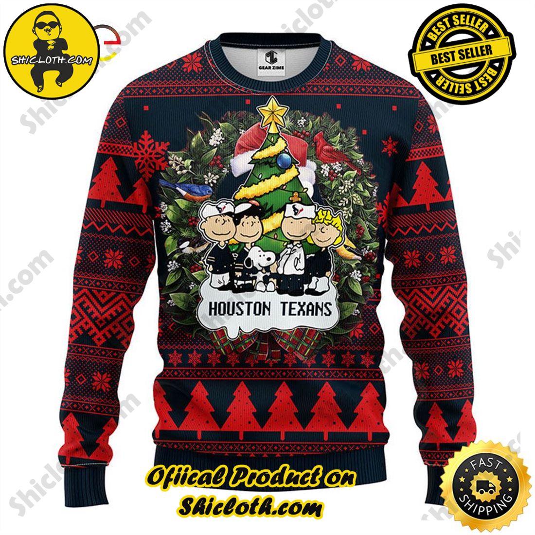 Shicloth Fashion Store's Sweaters - A Wonderful Gift for Friends and Family This Christmas Season 3 Houston Texans Snoopy Dog Christmas Ugly Sweater