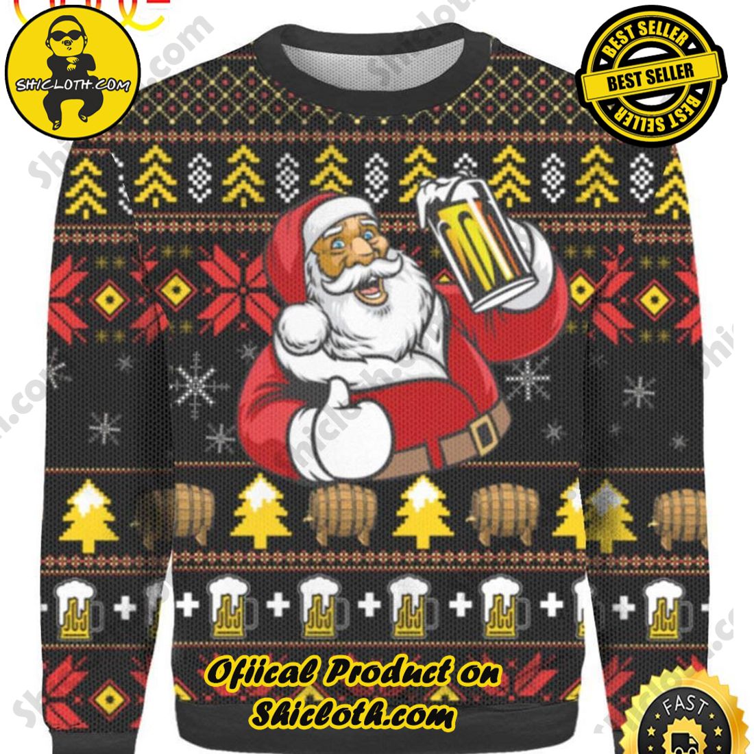 Hot Trend Bestseller: Sweaters from Shiclothshop 9 It’s The Most Wonderful Time For A Beer With Santa Claus Ugly Beer Sweater