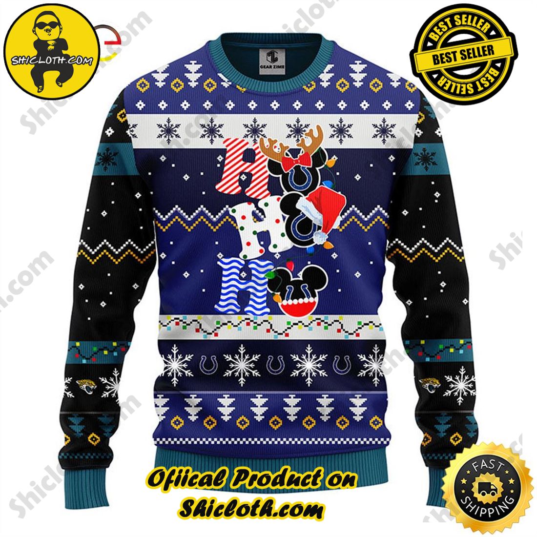 Hot Trending Shiclothshop's Sweaters - The Perfect Year-End Gift 18 Jacksonville Jaguars HoHoHo Mickey Christmas Ugly Sweater