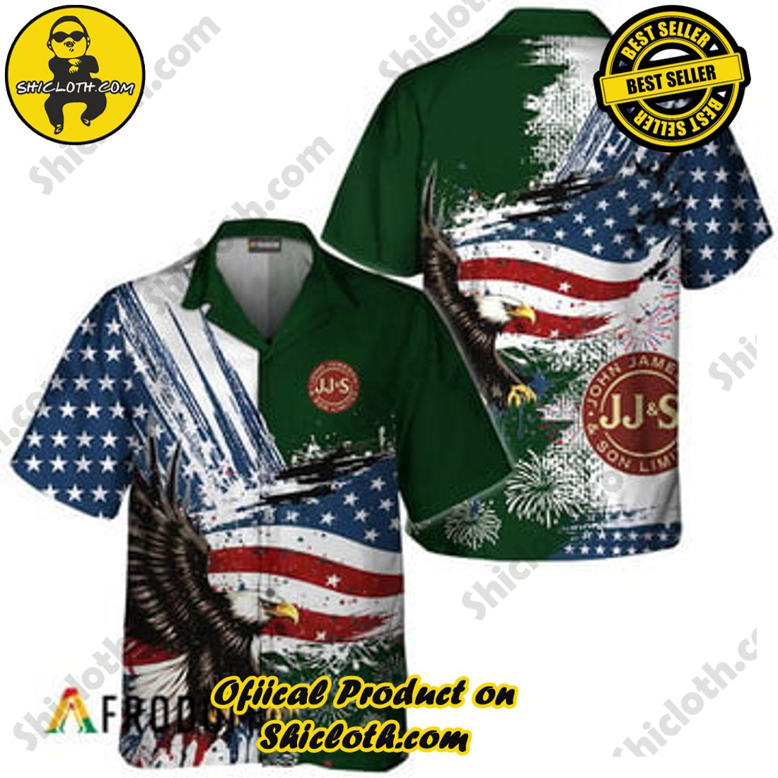 A Fantastic Gift for Summer Getaways: Shiclothshop's Hawaiian Shirts 10 Jameson Fourth Of July Eagle Hawaiian Shirt
