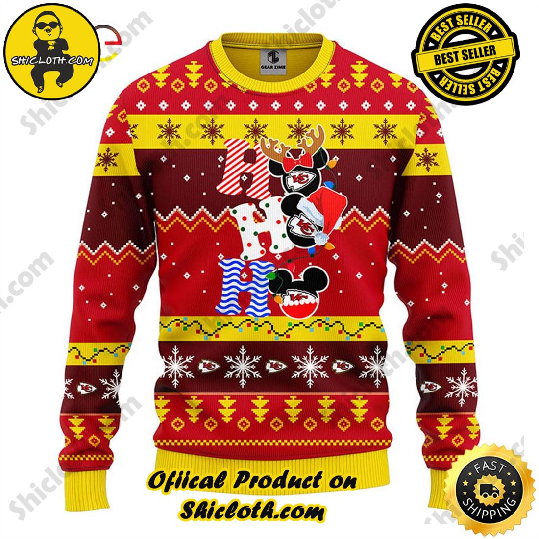 Hot Trending Shiclothshop's Sweaters - The Perfect Year-End Gift 20 Kansas City Chiefs HoHoHo Mickey Ugly Sweater