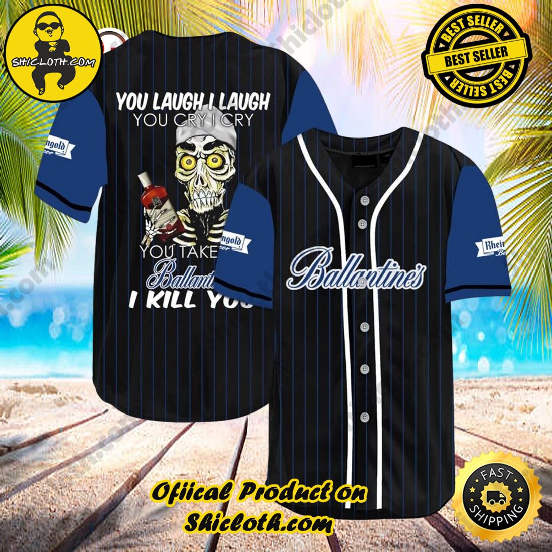 Hot trend:Shicloth's All-Star Baseball Jersey Shirt Collection 17 Laugh Cry Take My Ballantines I Kill You Halloween Baseball Jersey Shirt
