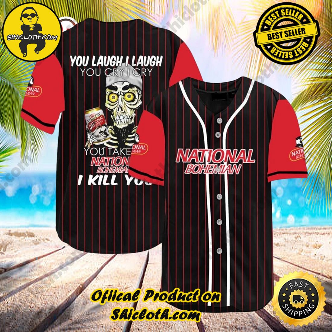 Hot trend:Shicloth's All-Star Baseball Jersey Shirt Collection 22 Laugh Cry Take My National Bohemian I Kill You Halloween Baseball Jersey Shirt