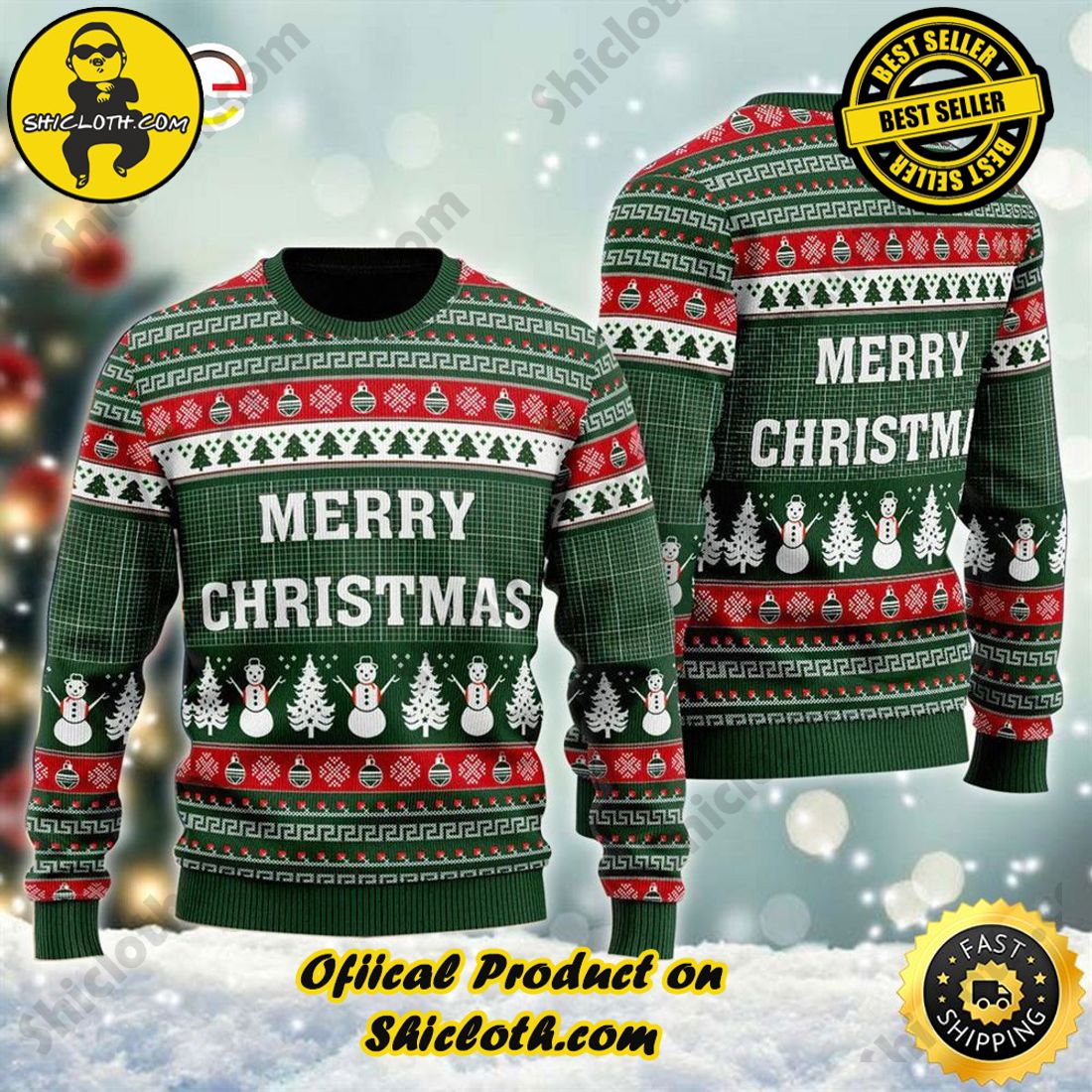 Hot Trend Bestseller: Sweaters from Shiclothshop 15 Light Up Merry Christmas Ugly Beer Sweater