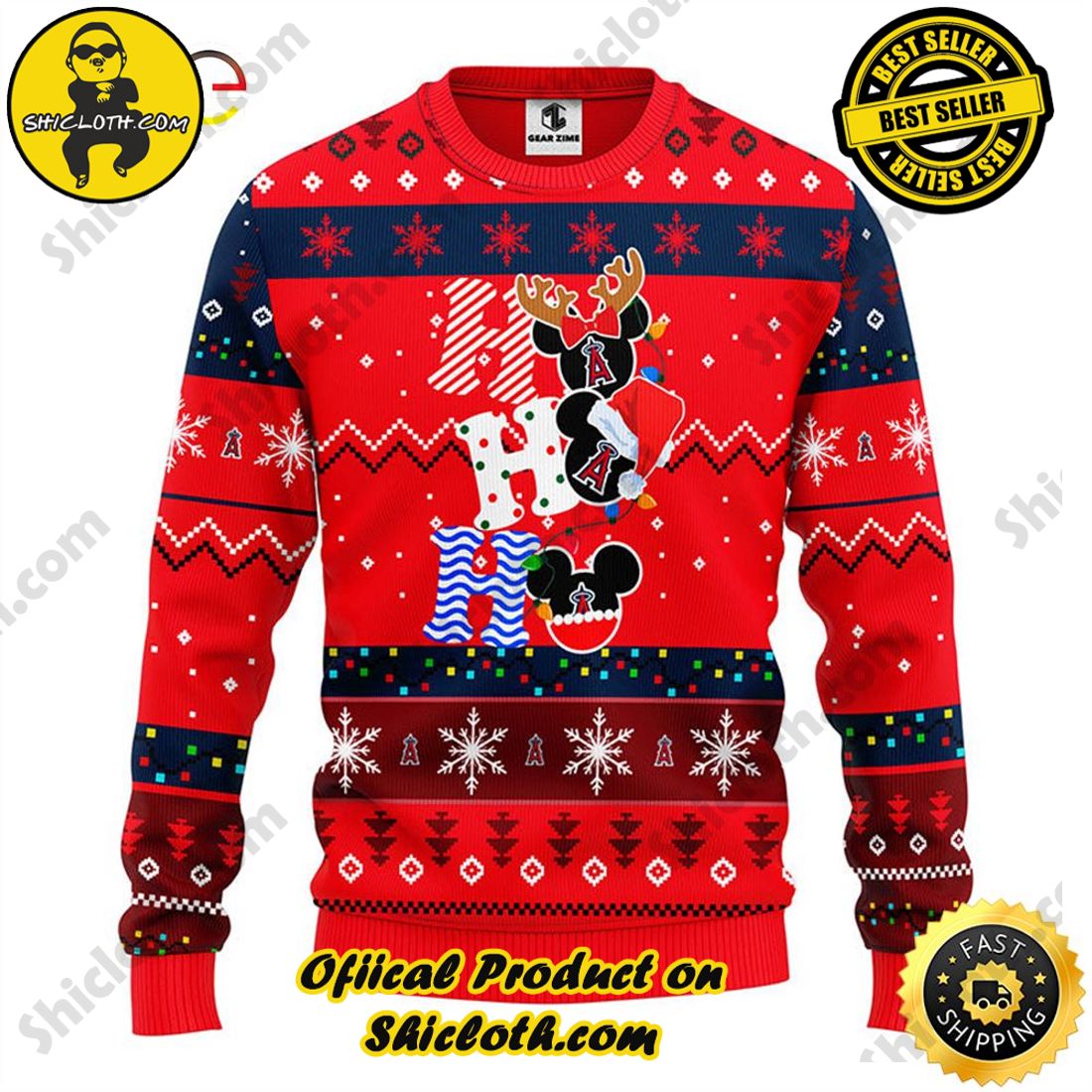 Hot Trending Shiclothshop's Sweaters - The Perfect Year-End Gift 23 Los Angeles Angels Hohoho Mickey Ugly Sweater