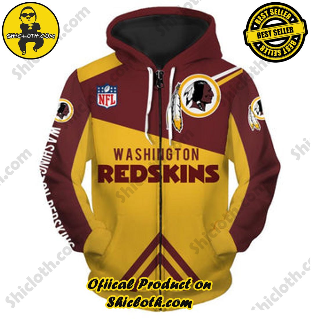 Hot Hot Hot Christmas Best Seller: Shiclothshop's 3D Hoodies 14 Men is Washington Redskins Hoodies 3D, Zip Hoodies