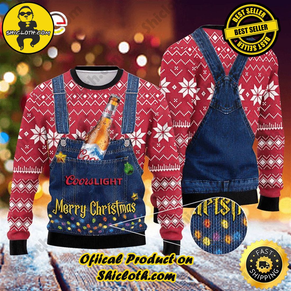 Hot Trend Bestseller: Sweaters from Shiclothshop 20 Merry Christmas Coors Light Ugly Beer Sweater