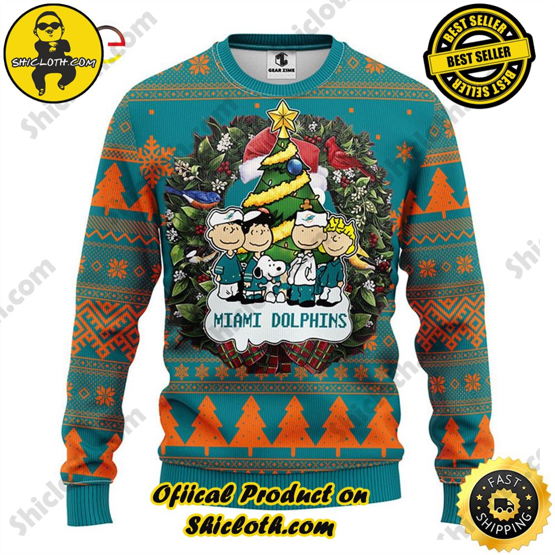Shicloth Fashion Store's Sweaters - A Wonderful Gift for Friends and Family This Christmas Season 8 Miami Dolphins Snoopy Dog Christmas Ugly Sweater