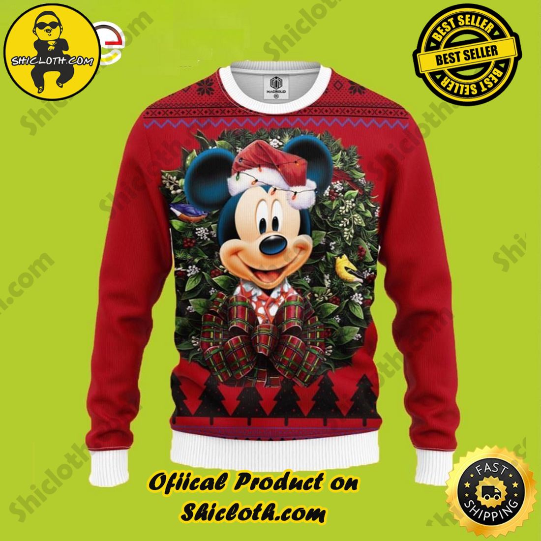 Tampa Bay Buccaneers HoHoHo Mickey Christmas Ugly Sweater –