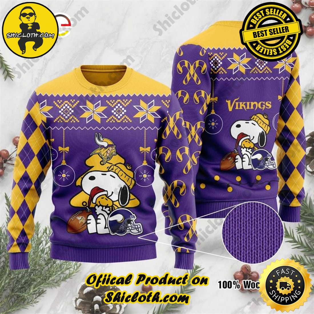 Shicloth Fashion Store's Sweaters - A Wonderful Gift for Friends and Family This Christmas Season 9 Minnesota Vikings Funny Charlie Brown Peanuts Snoopy Ugly Christmas Sweater