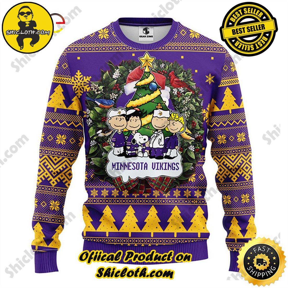 Shicloth Fashion Store's Sweaters - A Wonderful Gift for Friends and Family This Christmas Season 11 Minnesota Vikings Snoopy Dog Christmas Ugly Sweater