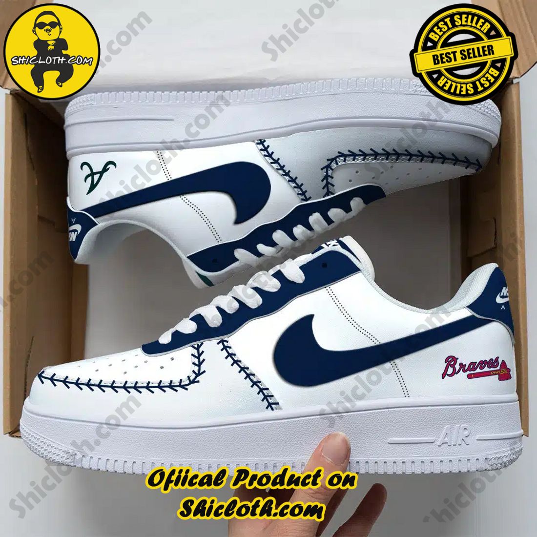 MLB Atlanta Braves Nike Air Force 1 Shoes