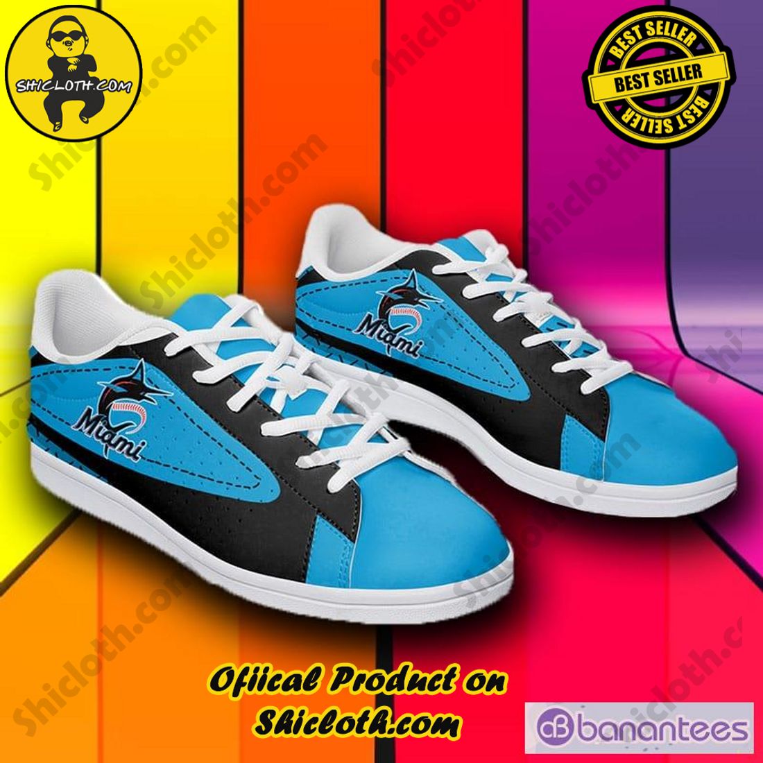 Shicloth's Stan Smith Shoes - A Perfect Gift for Sports Enthusiasts and Fashion Aficionados 4 MLB Miami Marlins Adidas Stan Smith Shoes