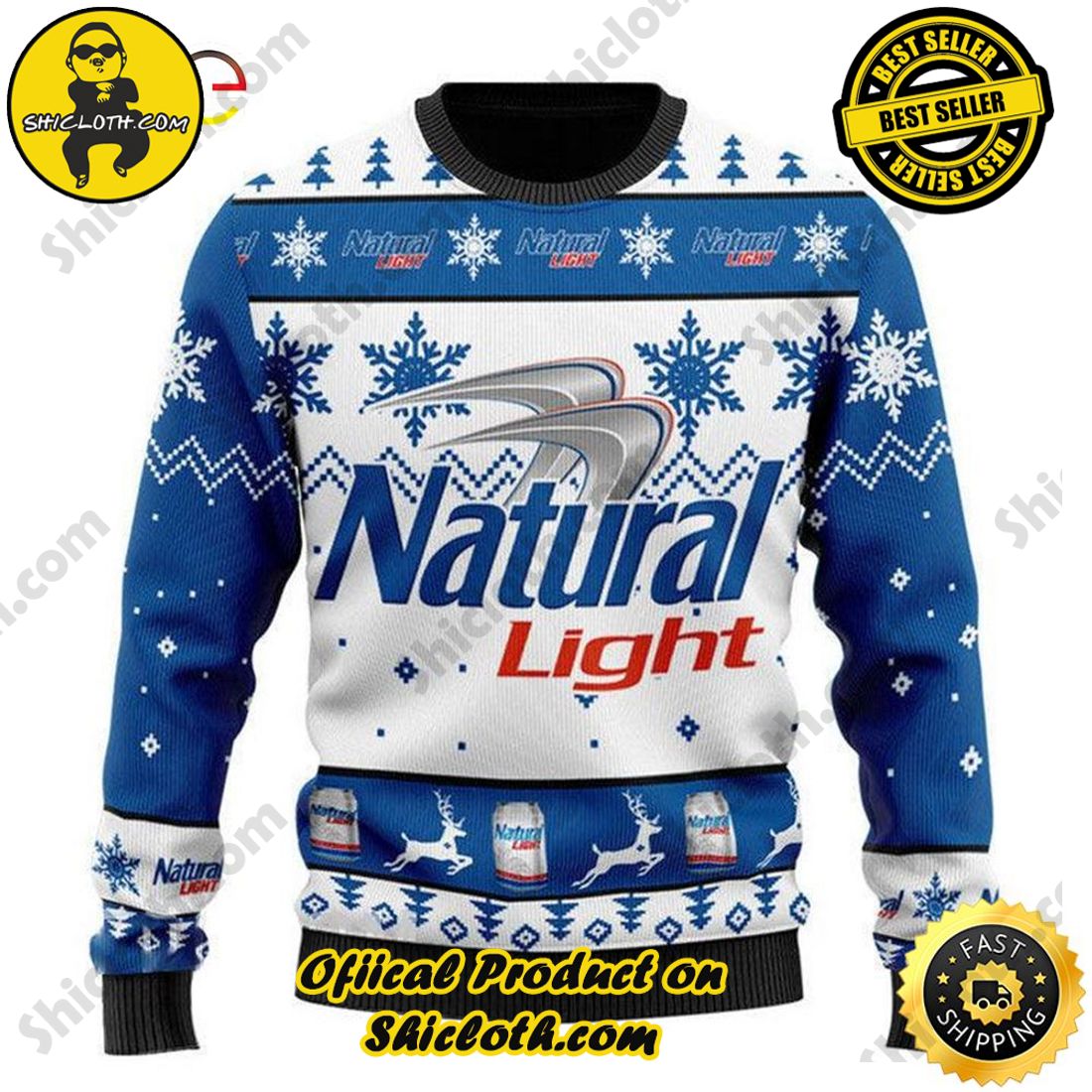 Hot Hot Hot Bestseller: Sweaters from Shiclothshop 8 Natural Light Christmas Beer Sweater