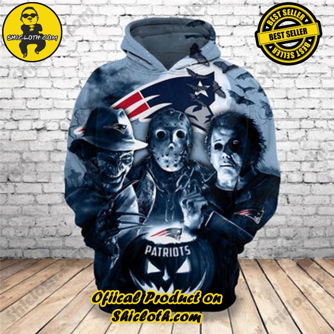 Hot Hot Hot Christmas Best Seller: Shiclothshop's 3D Hoodies 15 New England Patriots Hoodies 3D Halloween Horror Night Sweatshirt Pullover