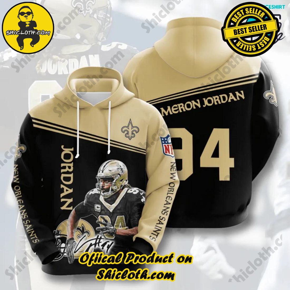 New Orleans Saints Cameron Jordan NFL 3D Hoodie