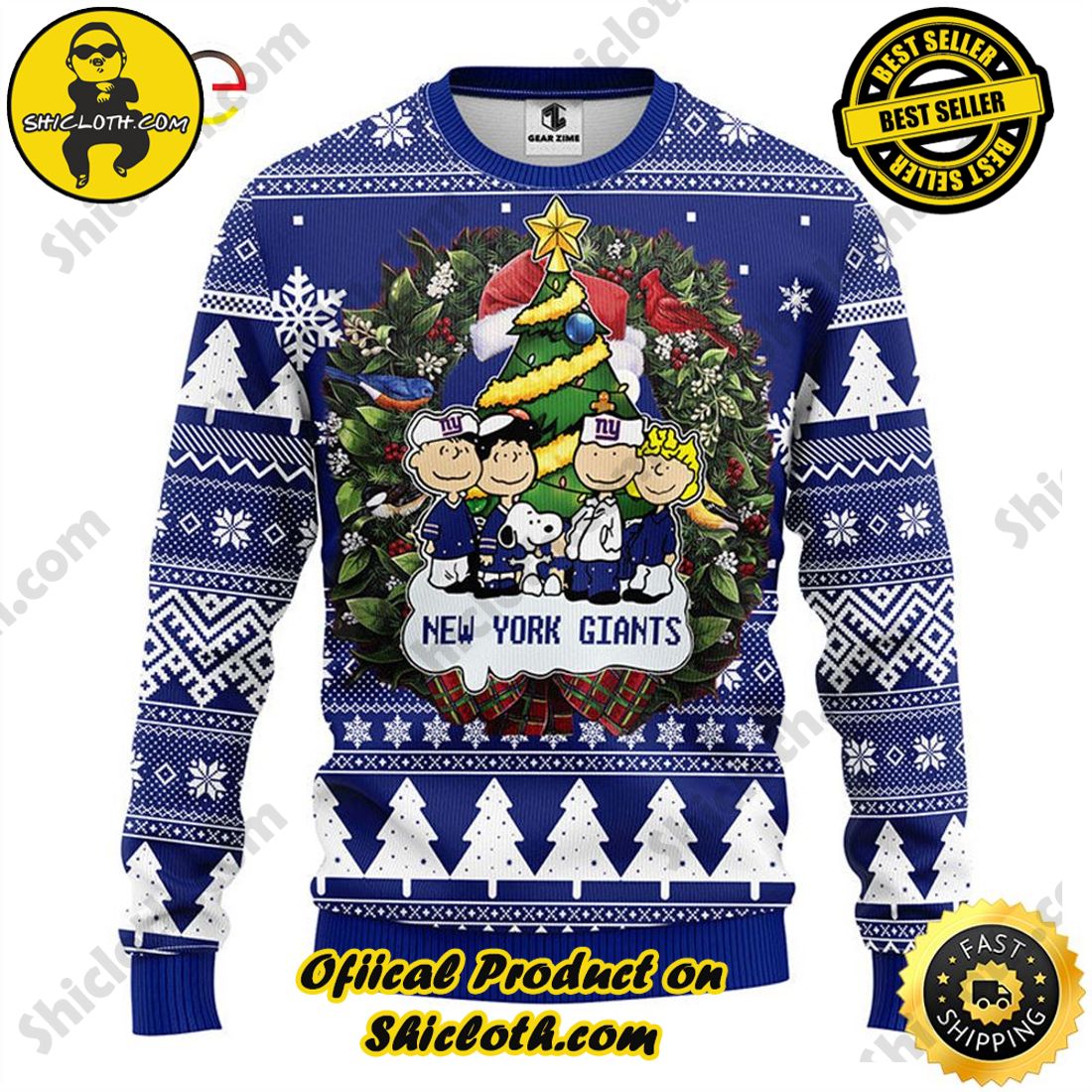 Shicloth Fashion Store's Sweaters - A Wonderful Gift for Friends and Family This Christmas Season 14 New York Giants Snoopy Dog Christmas Ugly Sweater