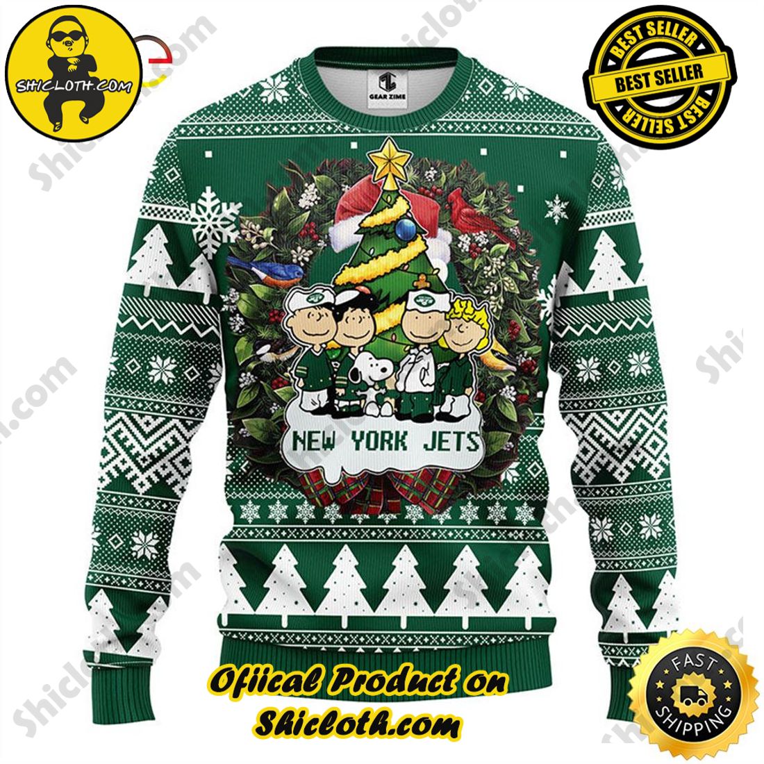Shicloth Fashion Store's Sweaters - A Wonderful Gift for Friends and Family This Christmas Season 15 New York Jets Snoopy Dog Christmas Ugly Sweater