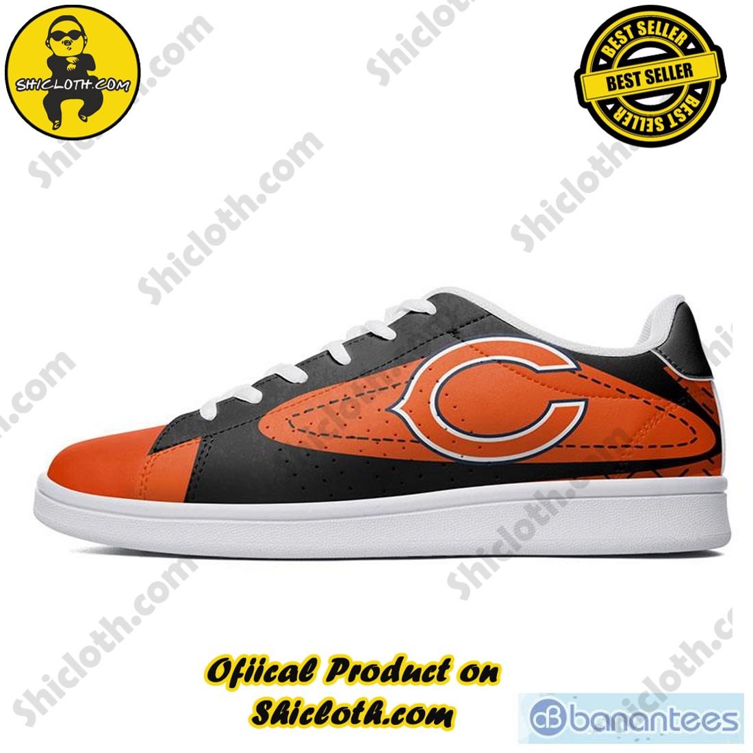 NFL Chicago Bears Adidas Stan Smith Shoes - Shicloth