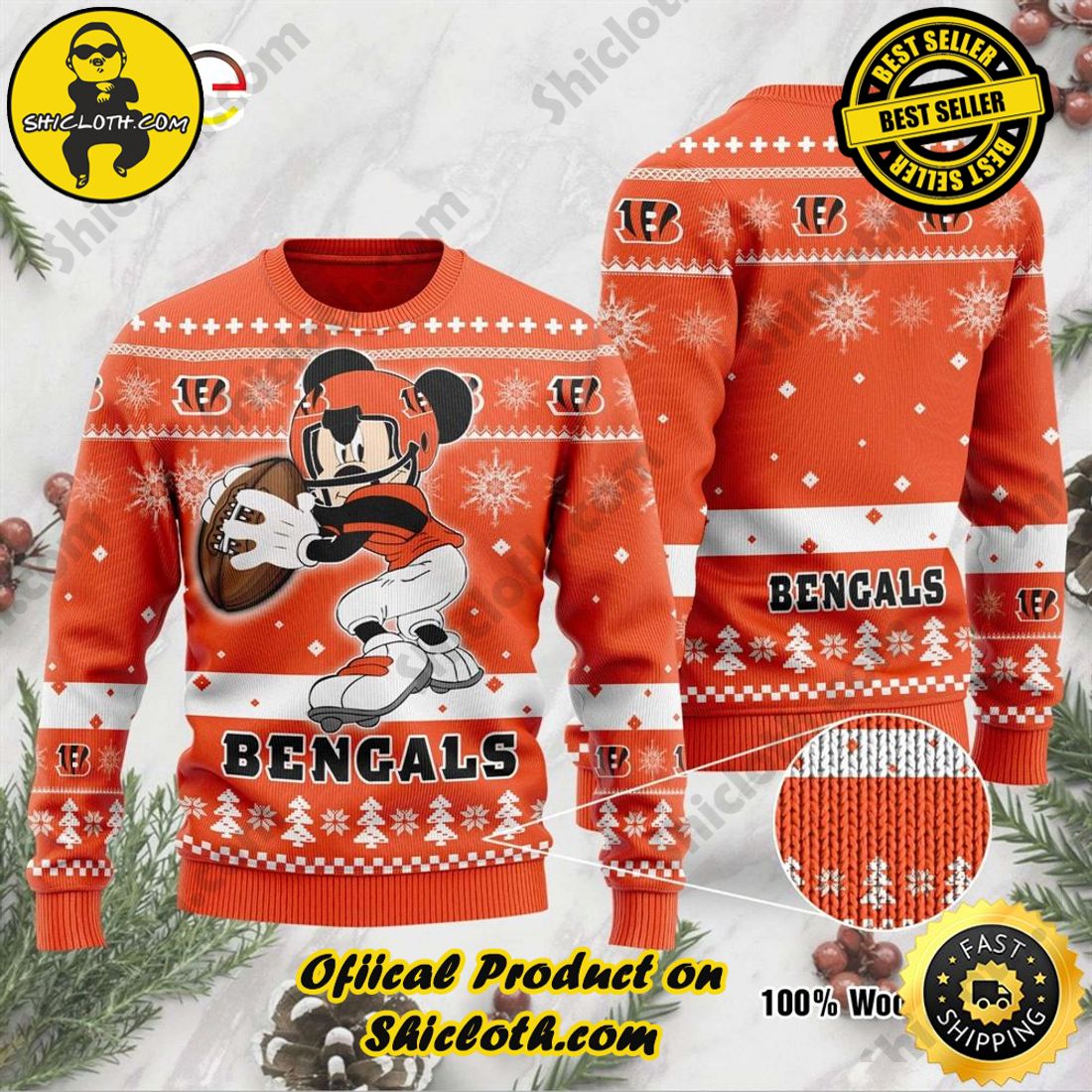 Cincinnati Bengals Fans Reindeers Pattern Ugly Christmas Sweater