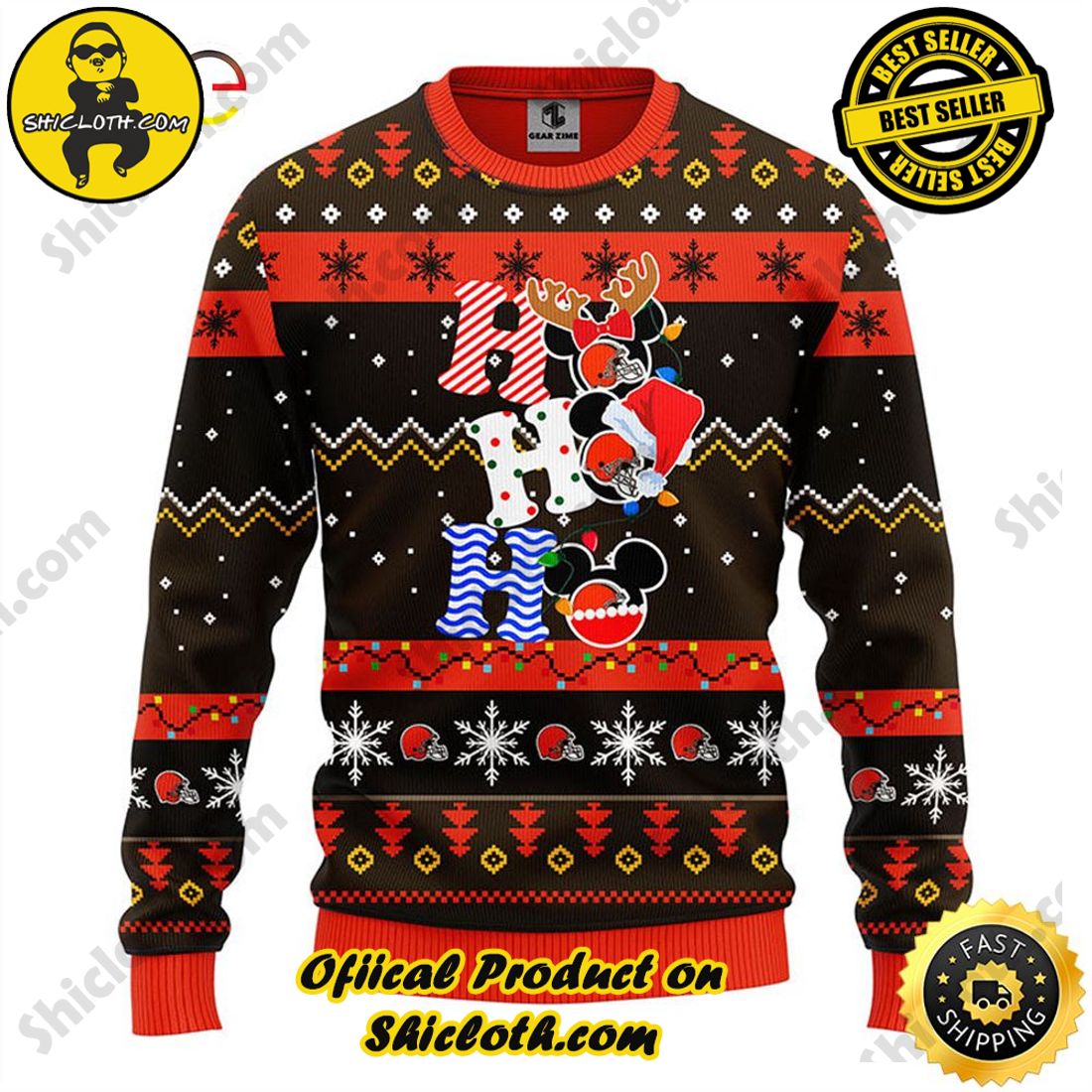 Jacksonville Jaguars HoHoHo Mickey Christmas Ugly Sweater –