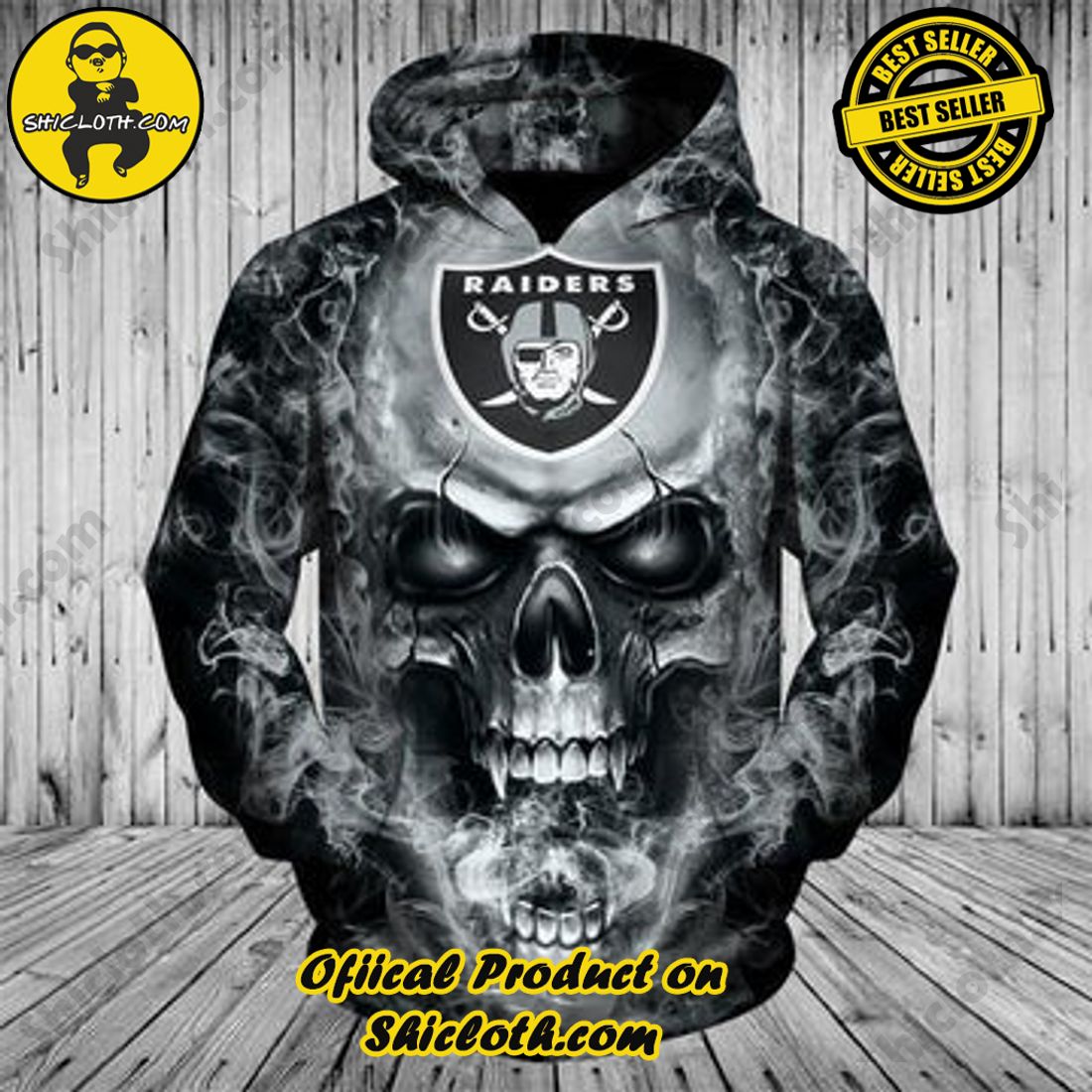 Hot Hot Hot Christmas Best Seller: Shiclothshop's 3D Hoodies 16 NFL Hoodies 3D Skull Oakland Raiders Hoodie Sweatshirt Zip Up Pullover