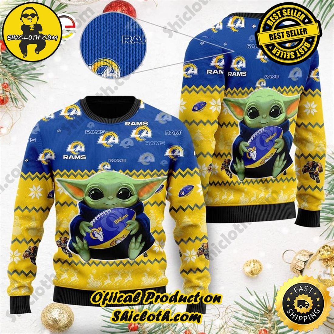 NFL Los Angeles Rams Snoopy Ugly Sweater - T-shirts Low Price