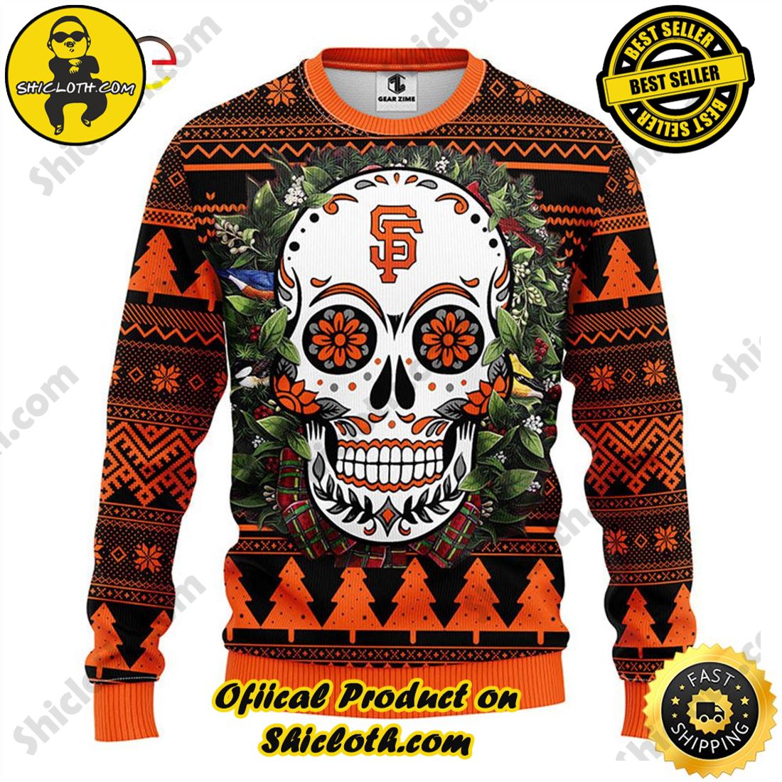 Grateful Dead SKull And Bears Kansas City Chiefs Sweater –