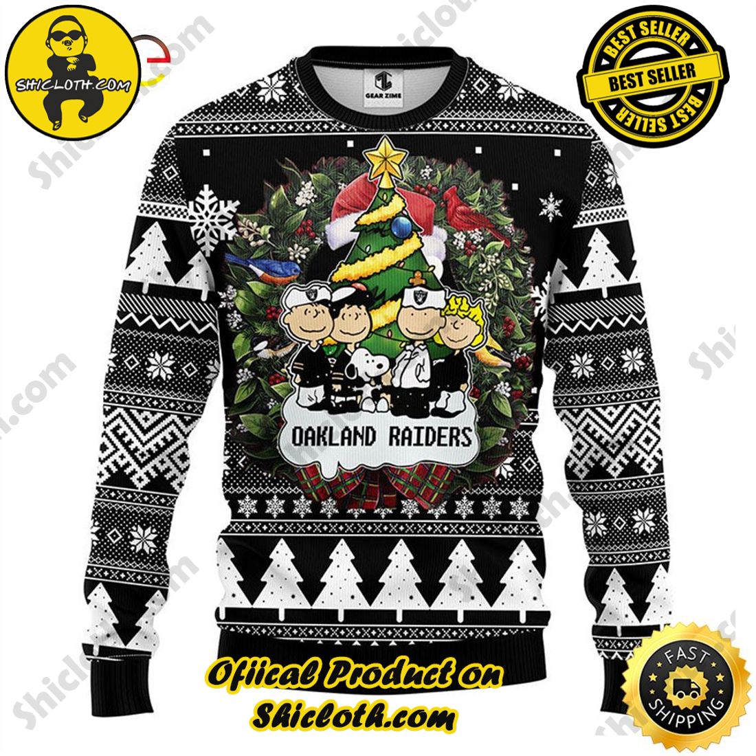 Shicloth Fashion Store's Sweaters - A Wonderful Gift for Friends and Family This Christmas Season 16 Oakland Raiders Snoopy Dog Christmas Ugly Sweater