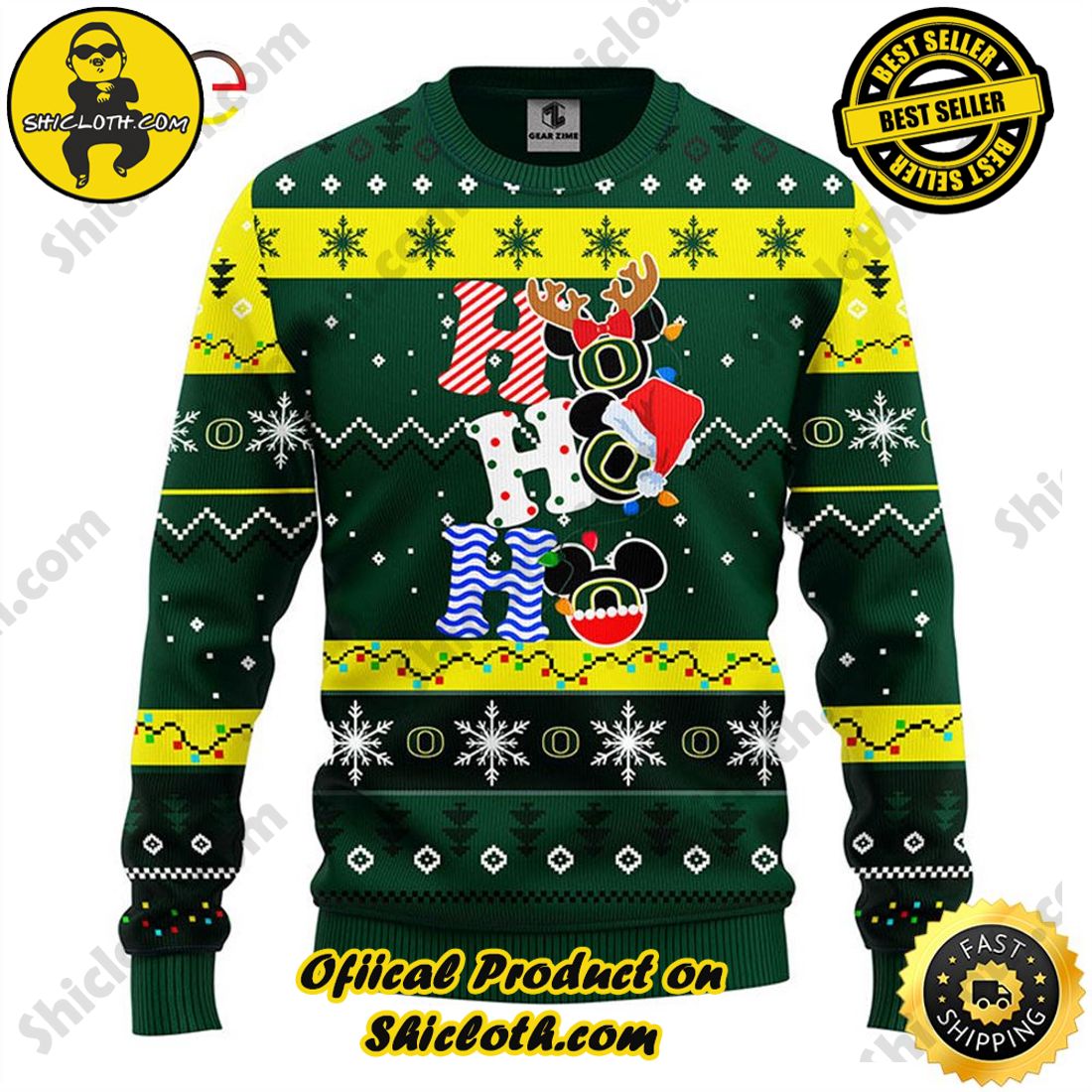 Christmas Bestseller: Sweaters from Shiclothshop 5 Oregon Ducks Hohoho Mickey Christmas Ugly Sweater