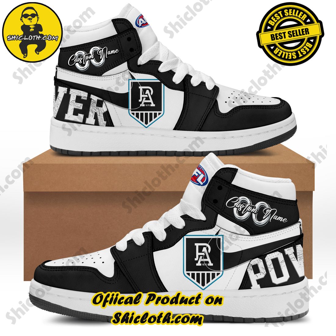 Personalized AFL Port Adelaide Power Nike Air Jordan 1 Sneakers New Style