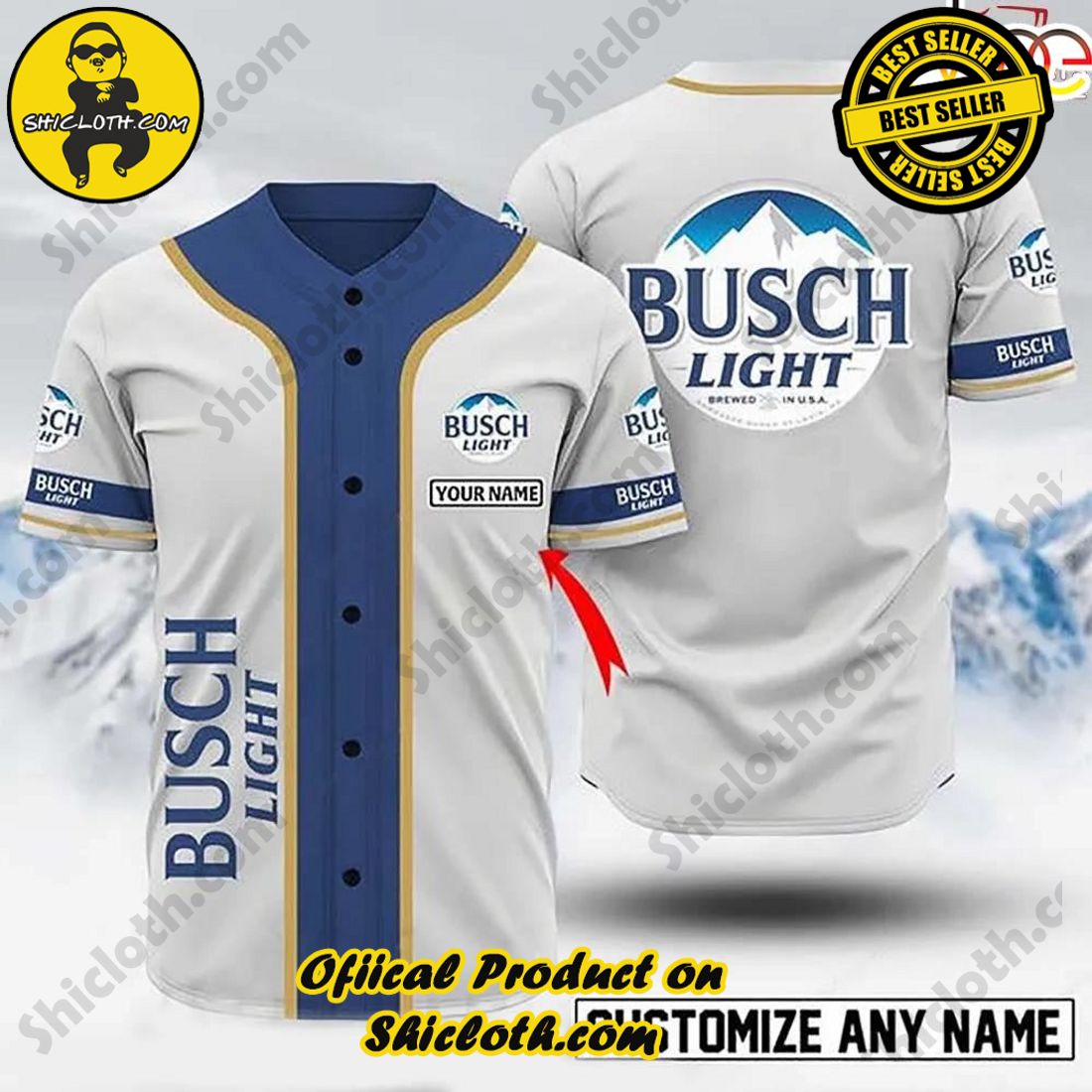 Shicloth's All-Star Baseball Jersey Shirt Collection 17 Personalized Basic Busch Light Baseball Jersey