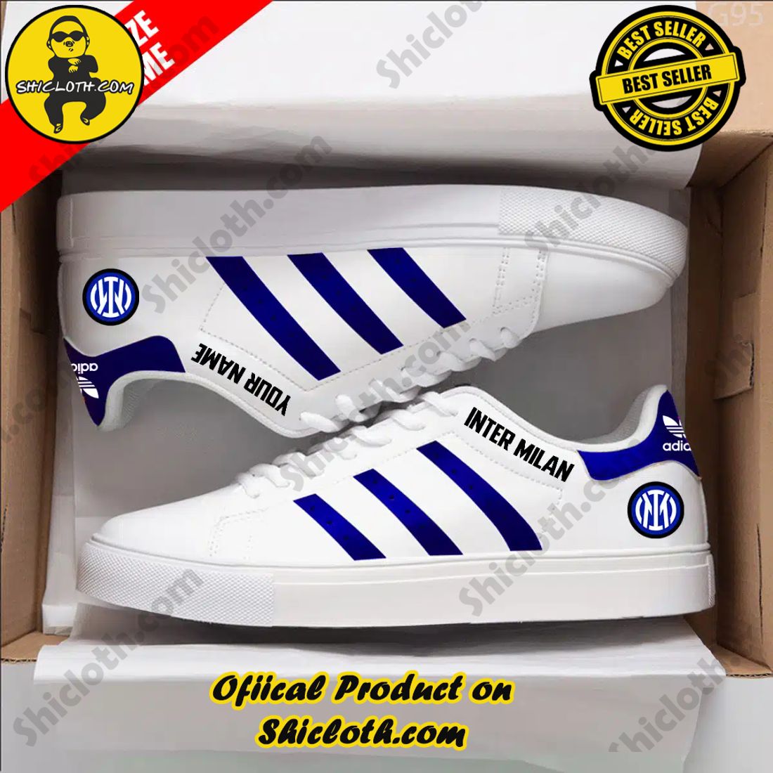 Best Seller: Shiclothshop's Stan Smith Shoes 10 Personalized Inter Milan Seria A Stan Smith Low Top Shoes
