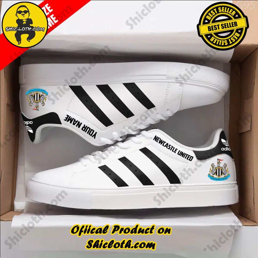 Best Seller: Shiclothshop's Stan Smith Shoes 15 Personalized Newcastle EPL Adidas Stan Smith Low Top Shoes