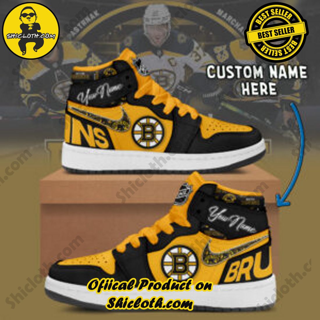 Best seller : Elevating Style with Shicloth's Air Jordan 1 Sneakers Gift for All 3 Personalized NHL Boston Bruins Nike Air Jordan 1 Sneaker