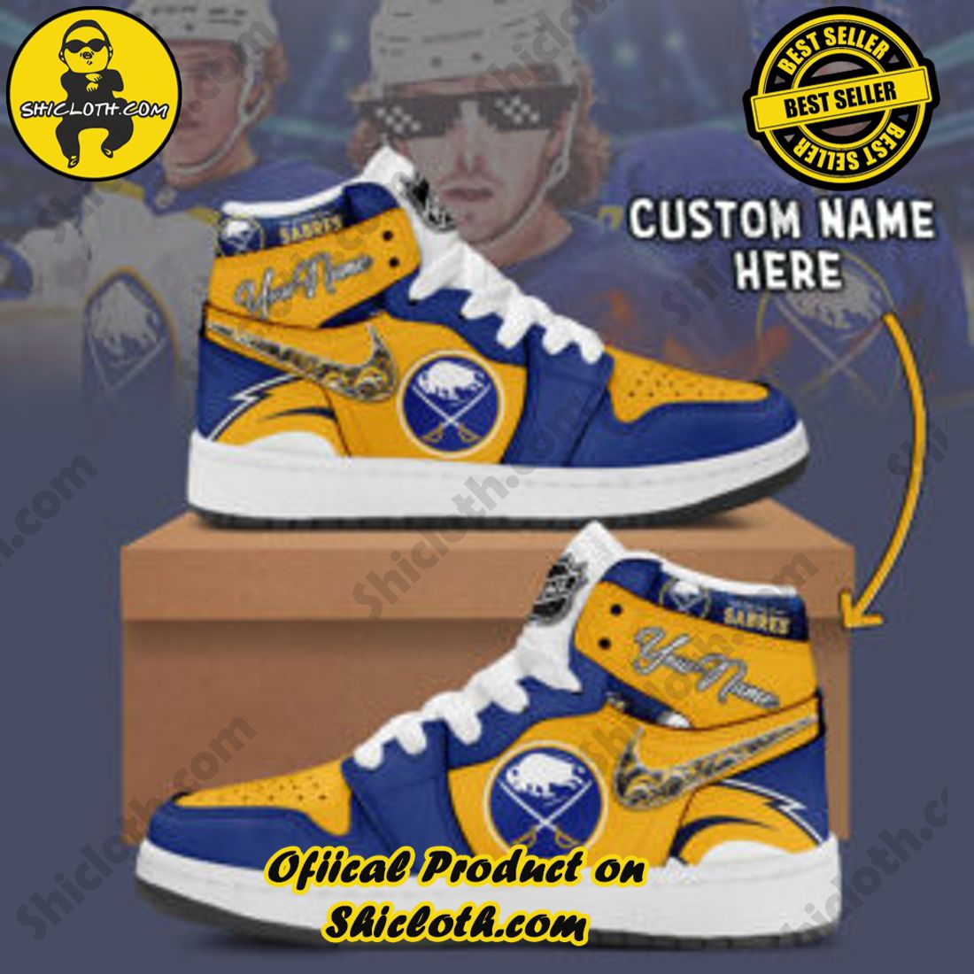 Best seller : Elevating Style with Shicloth's Air Jordan 1 Sneakers Gift for All 4 Personalized NHL Buffalo Sabres Nike Air Jordan 1 Sneaker