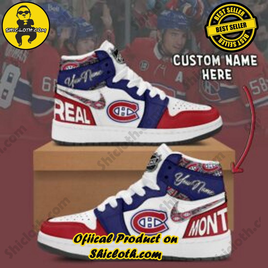 Best seller : Elevating Style with Shicloth's Air Jordan 1 Sneakers Gift for All 17 Personalized NHL Montreal Canadiens Nike Air Jordan 1 Sneaker