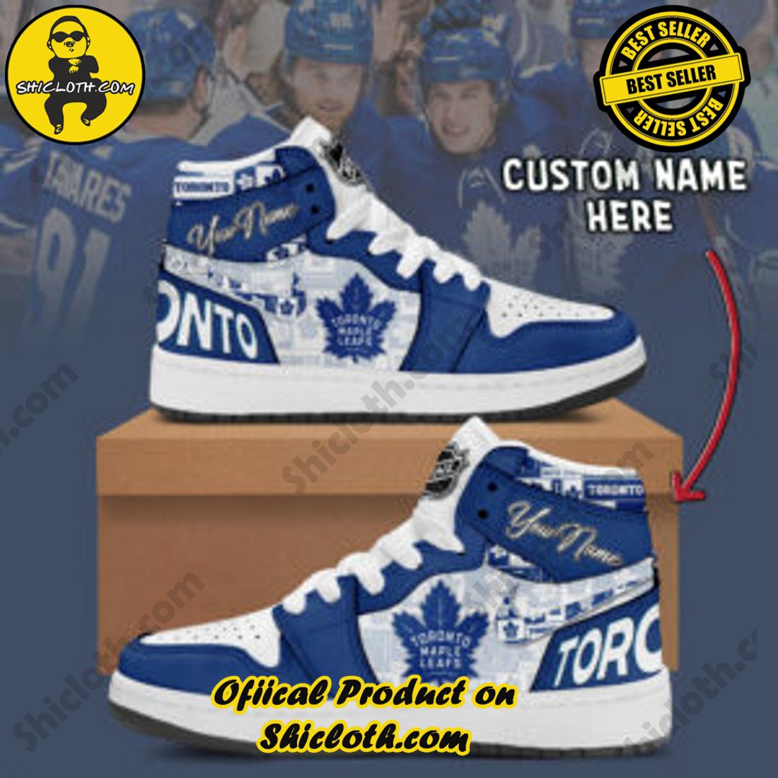 Personalized NHL Toronto Maple Leafs Nike Air Jordan 1 Sneaker