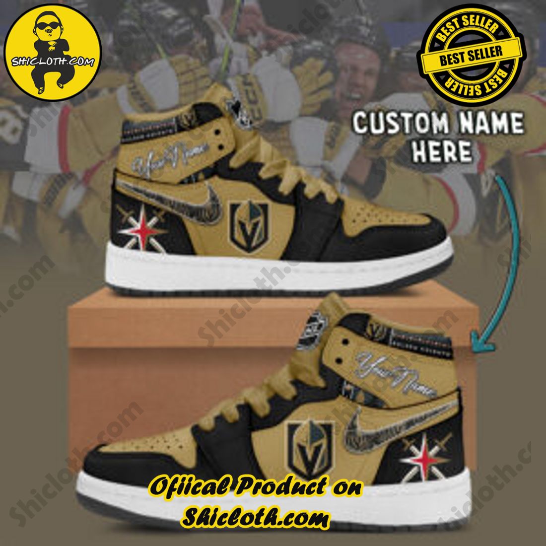 Personalized NHL Vegas Golden Knights Nike Air Jordan 1 Sneaker
