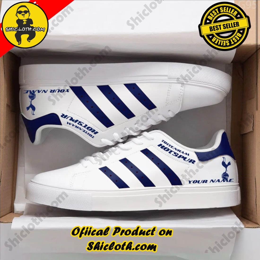 Best Seller: Shiclothshop's Stan Smith Shoes 18 Personalized Tottenham Hotspur EPL Adidas Stan Smith Low Top Shoes