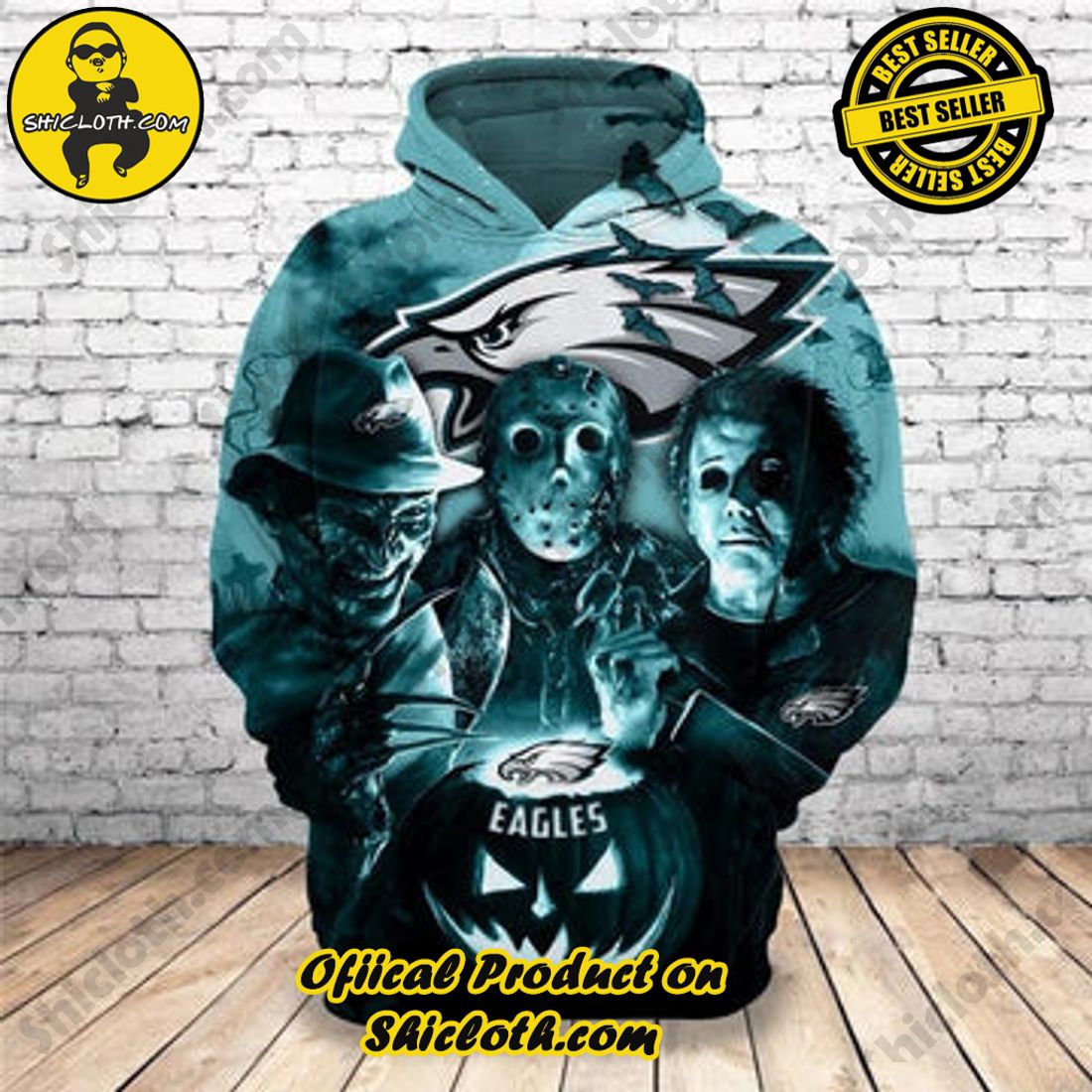 Hot Hot Hot Christmas Best Seller: Shiclothshop's 3D Hoodies 18 Philadelphia Eagles Hoodies 3D Halloween Horror Night Sweatshirt Pullover