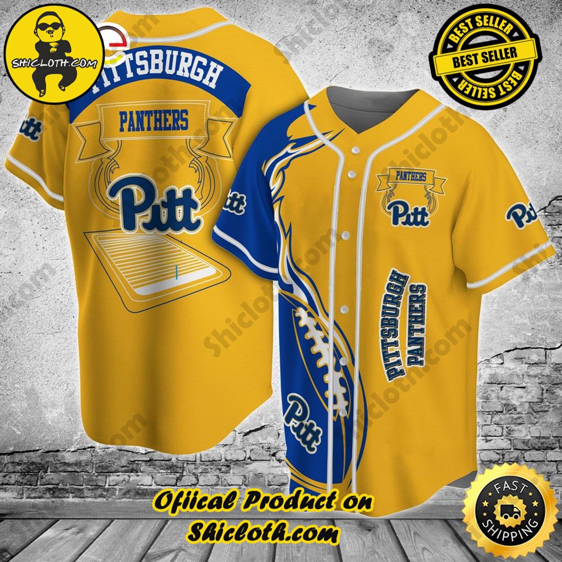 Panthers Blue Baseball Jersey