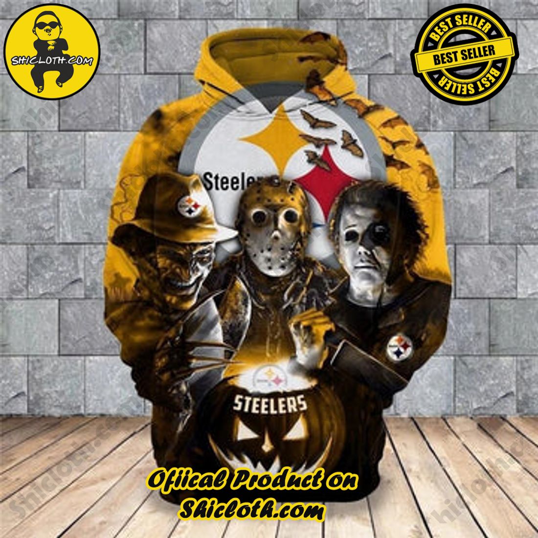 Hot Hot Hot Christmas Best Seller: Shiclothshop's 3D Hoodies 19 Pittsburgh Steelers Hoodies 3D Halloween Horror Night Sweatshirt Pullover