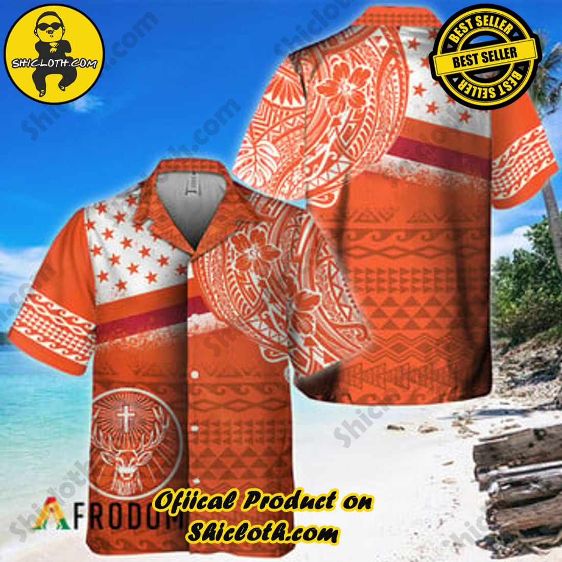 A Fantastic Gift for Summer Getaways: Shiclothshop's Hawaiian Shirts 15 Polynesian Orange Jagermeister Hawaiian Shirt Style 1