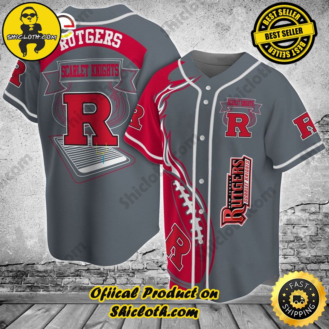 Hot trending: Shicloth's All-Star Baseball Jersey Shirt Collection 24 Rutgers Scarlet Knights NCAA Classic Baseball Jersey Shirt