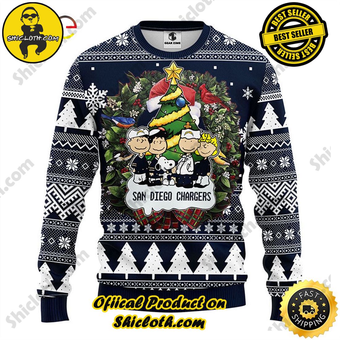 Shicloth Fashion Store's Sweaters - A Wonderful Gift for Friends and Family This Christmas Season 19 San Diego Chargers Snoopy Dog Christmas Ugly Sweater